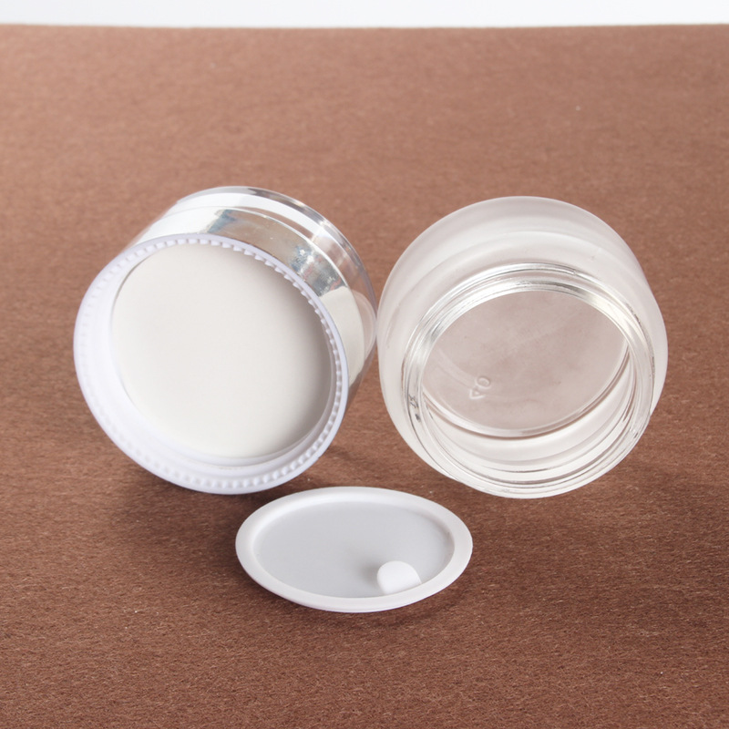 30g Scrub Cream Glass Jar Cosmetics Various Skin Cream Containers Empty Jars with Clear Silver Plastic lid