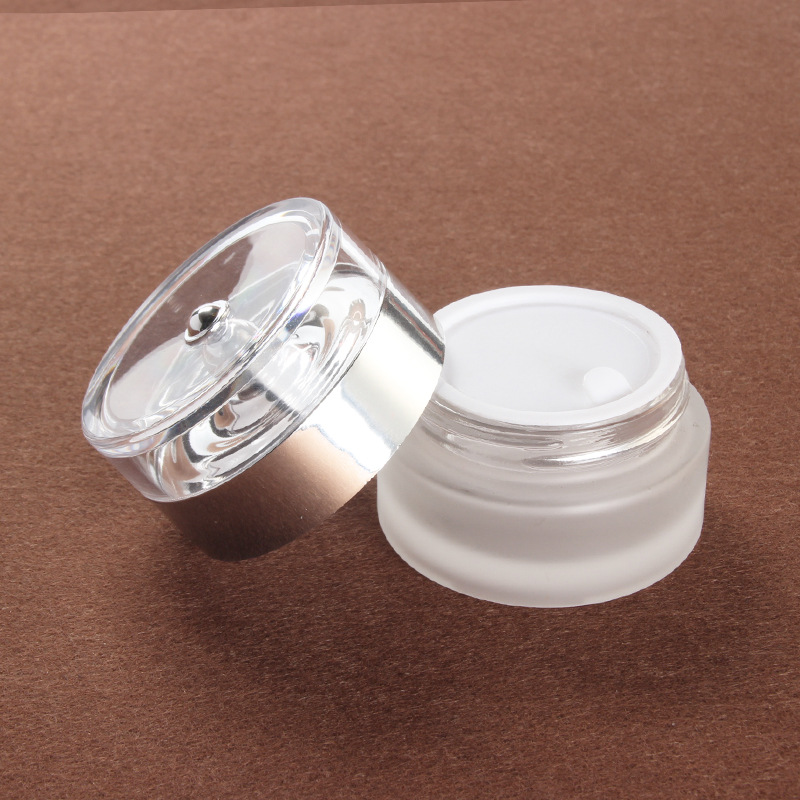 30g Scrub Cream Glass Jar Cosmetics Various Skin Cream Containers Empty Jars with Clear Silver Plastic lid