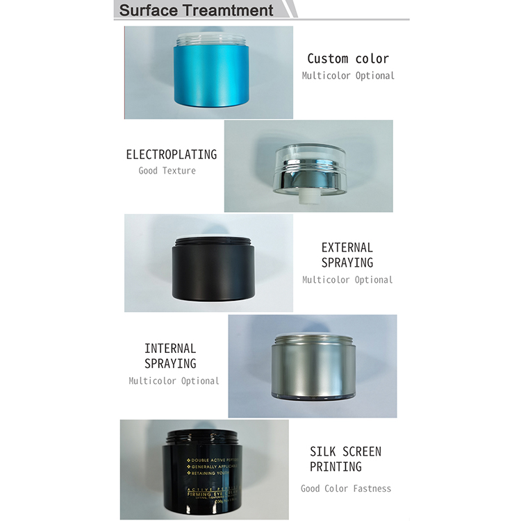 30g acrylic frosted transparent cream jar with black cap pp inner