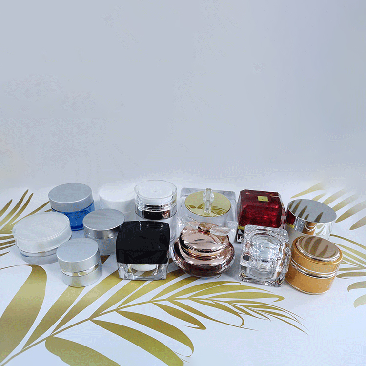 30g acrylic frosted transparent cream jar with black cap pp inner