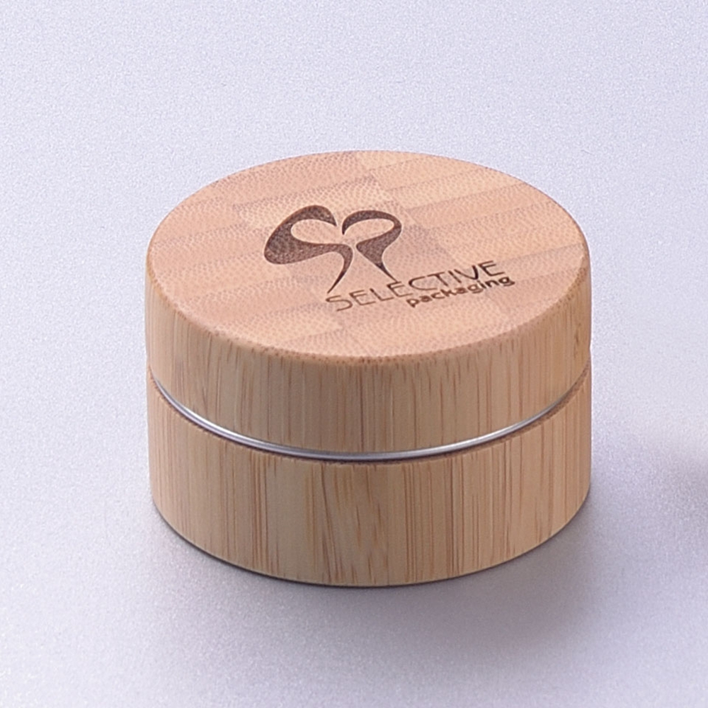30g aluminum jar with bamboo lid cover eco-friendly cosmetic cream jar