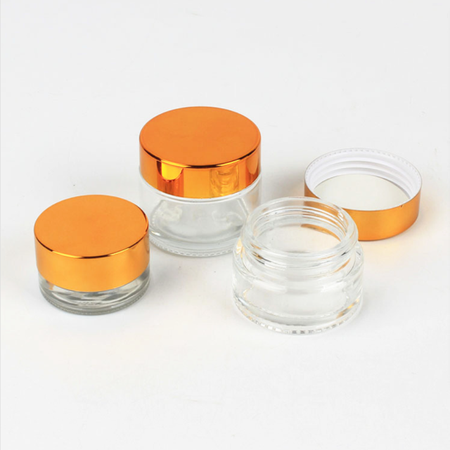 30g amber color glass clay mask jar with black cap 1oz glass cosmetic jars with aluminum cap