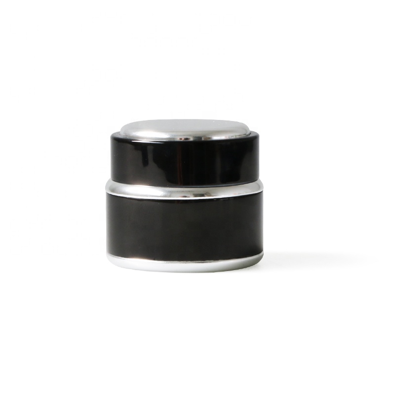 30g black aluminum glass cosmetic cream jar