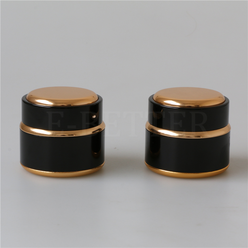30g black aluminum glass cosmetic cream jar