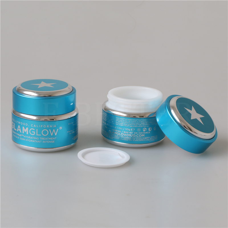 30g black aluminum glass cosmetic cream jar