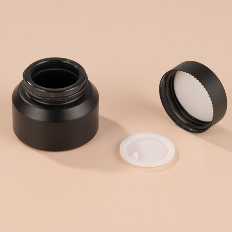 30g black oblique shoulder glass cosmetic jar for face cream