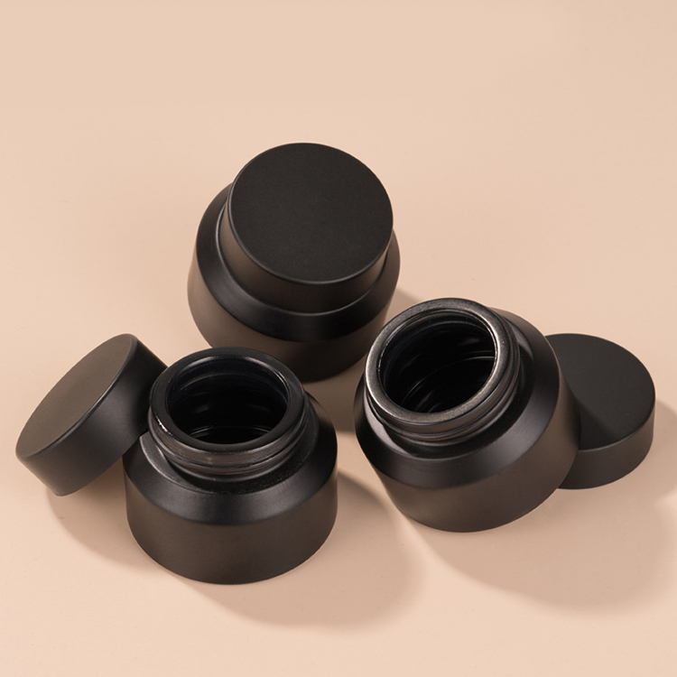 30g black oblique shoulder glass cosmetic jar for face cream