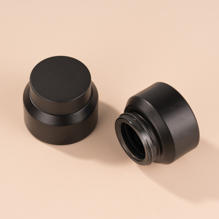 30g black oblique shoulder glass cosmetic jar for face cream