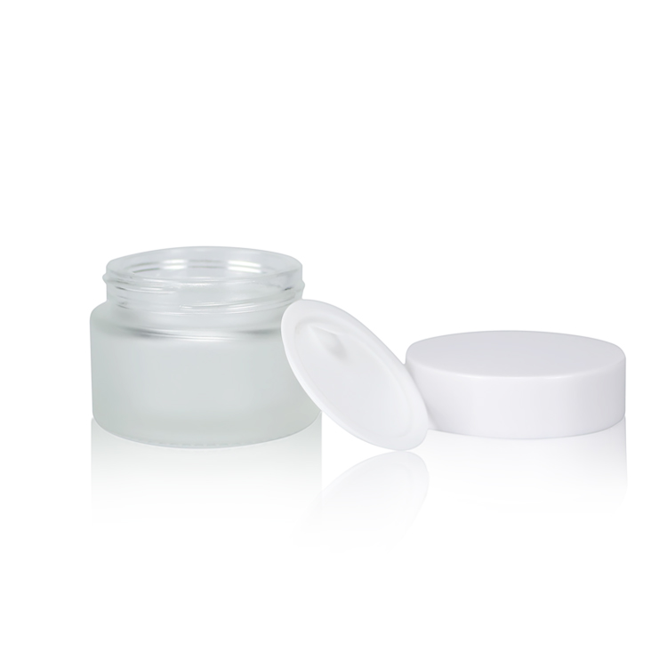 30g clear cosmetics glass containers jar with white cap glass bottle cosmetics containers and packaging