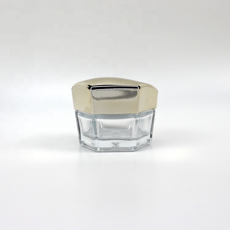 30g clear glass cream jar with silver cap glass bottle for cosmetic packaging glass jars and bottles lotion containers