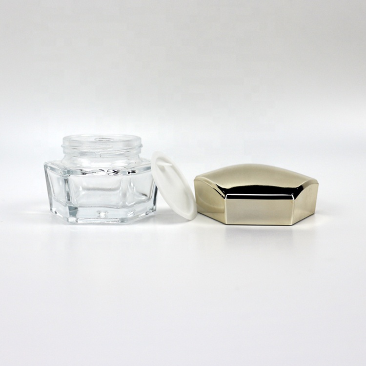 30g clear glass cream jar with silver cap glass bottle for cosmetic packaging glass jars and bottles lotion containers
