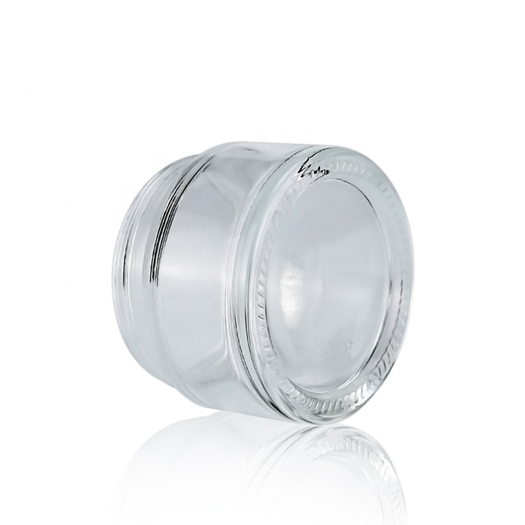 30g clear glass jars cosmetic cream with golden cap