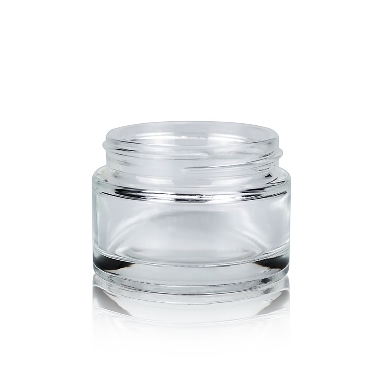 30g clear glass jars cosmetic cream with golden cap
