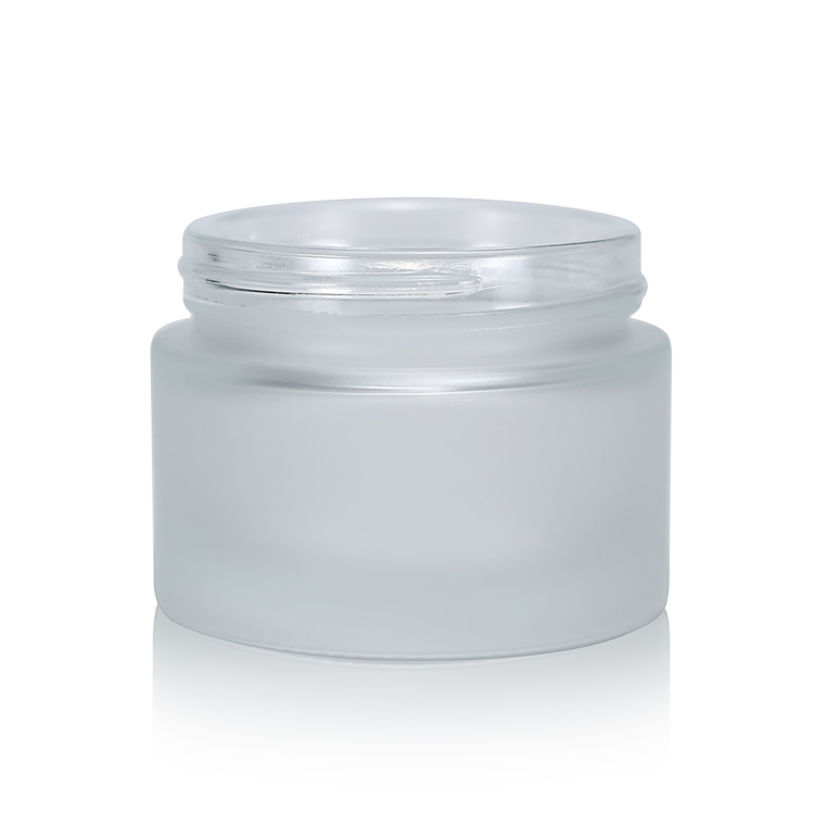 30g clear silver glass face cream jar with silver cap