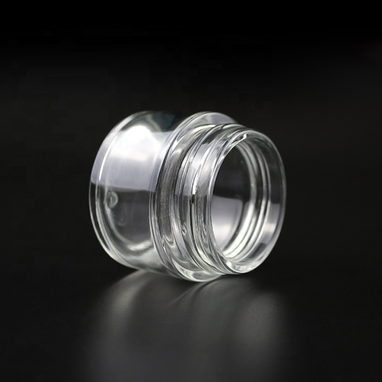 30g clear silver glass face cream jar with silver cap
