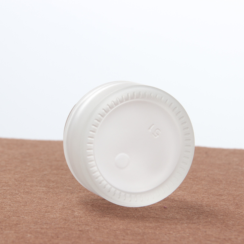 30g cosmetic frosted glass cream jar skin care cream packaging empty container with white plastic cover lid