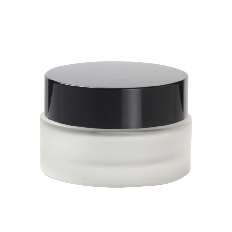 30g cosmetic frosted glass jar mask eye cream packaging container with plastic black lid