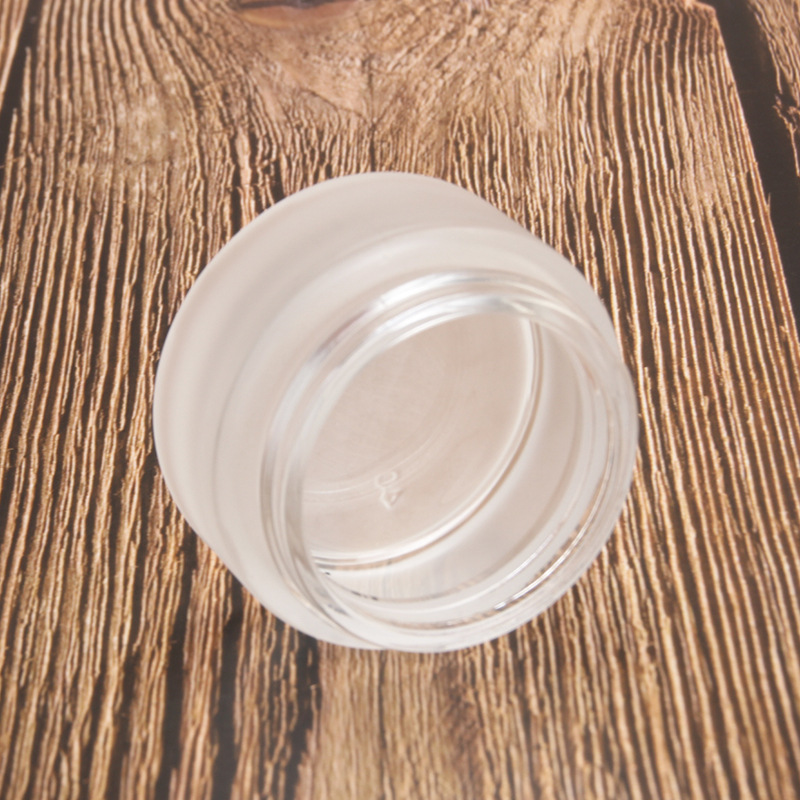 30g cosmetic frosted glass jar mask eye cream packaging container with plastic black lid