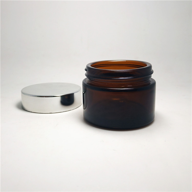 30g cosmetic packaging makeup containers amber glass jar metal lid