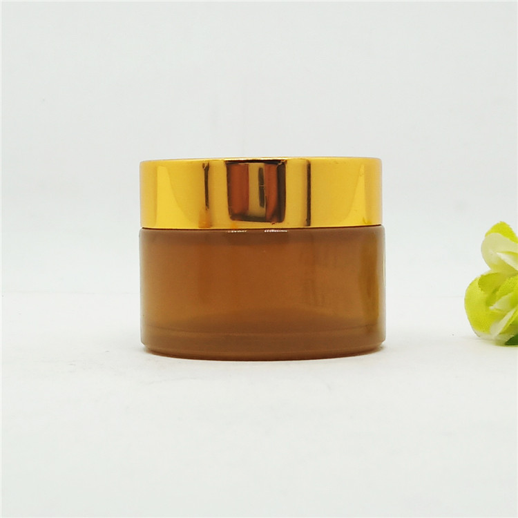30g cosmetic packaging makeup containers amber glass jar metal lid