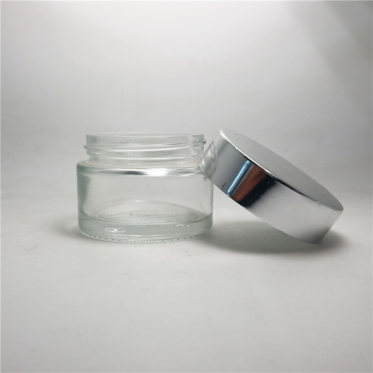 30g cosmetic packaging makeup containers amber glass jar metal lid