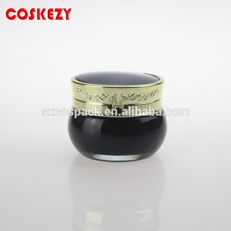 30g cosmetic plastic container black acrylic cream jar, wholesale plastic bottle for eye cream