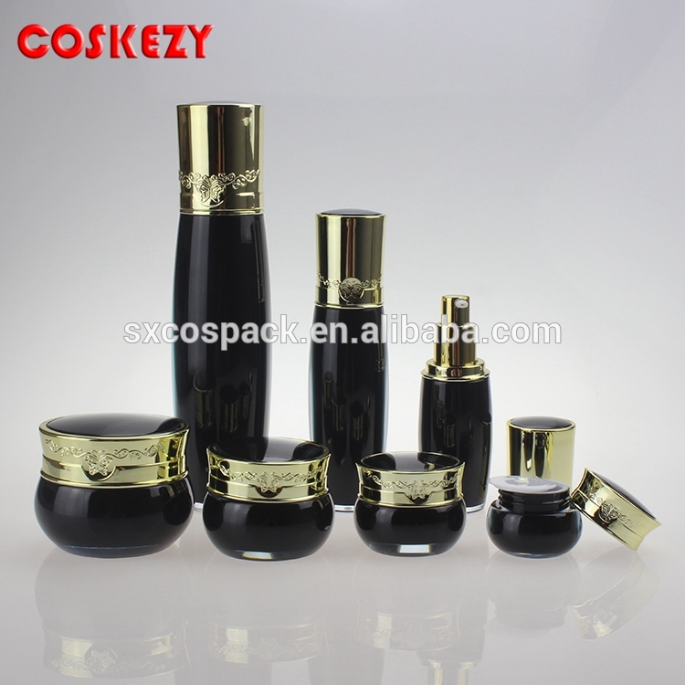 30g cosmetic plastic container black acrylic cream jar, wholesale plastic bottle for eye cream