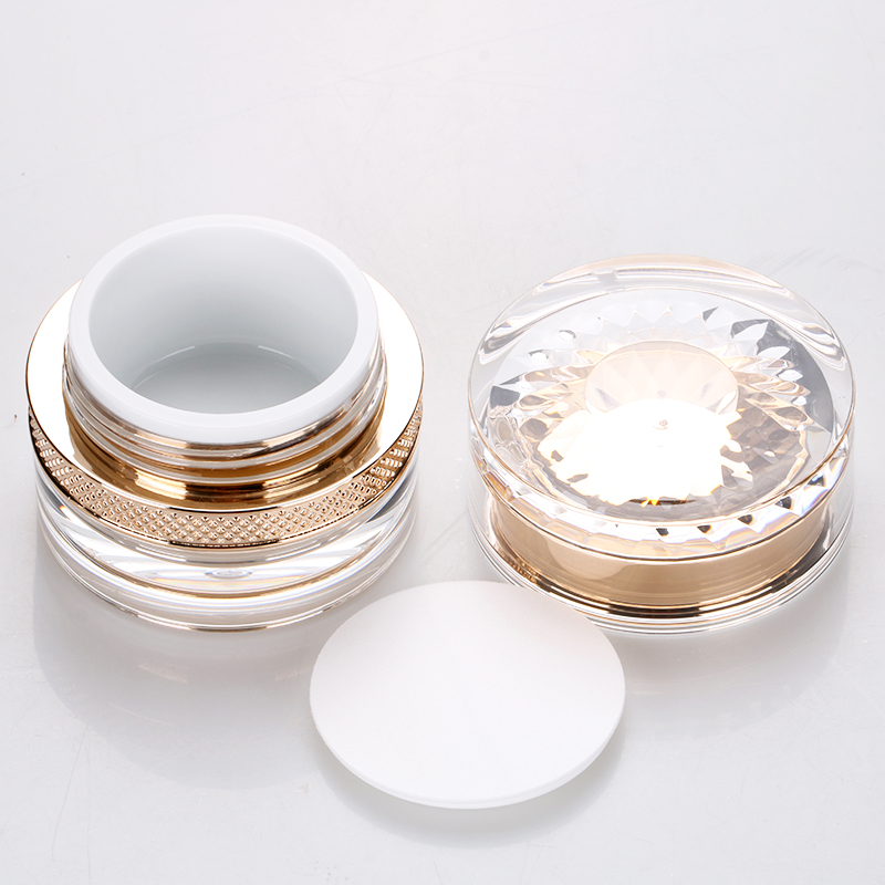 30g double wall gold acrylic nail uv gel jar luxury gold cosmetic cream container