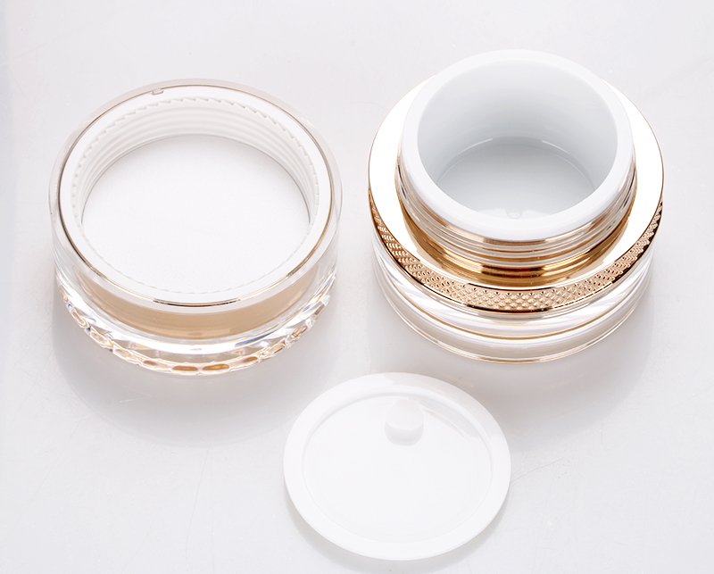 30g double wall gold acrylic nail uv gel jar luxury gold cosmetic cream container