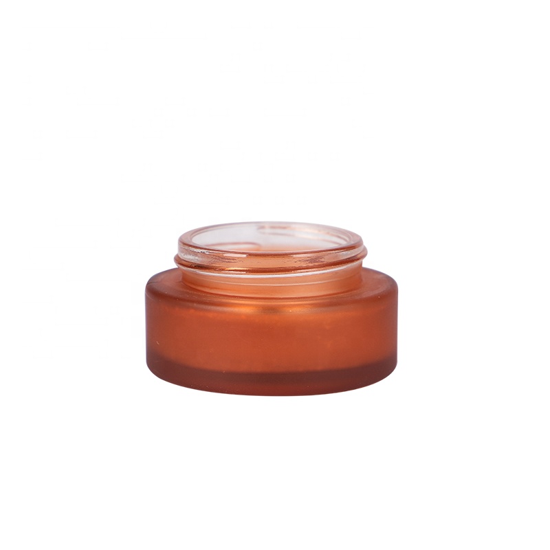 30g eco-friendly skin care custom clear amber frosted glass cream jar with bamboo lid