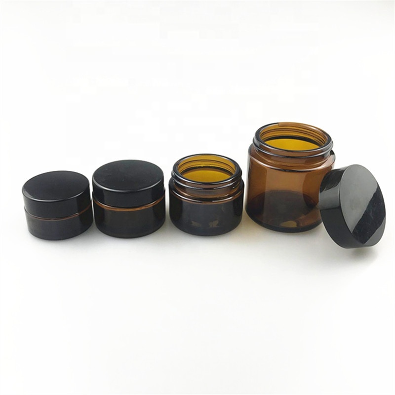30g empty amber cream glass round jar skincare cream glass jar