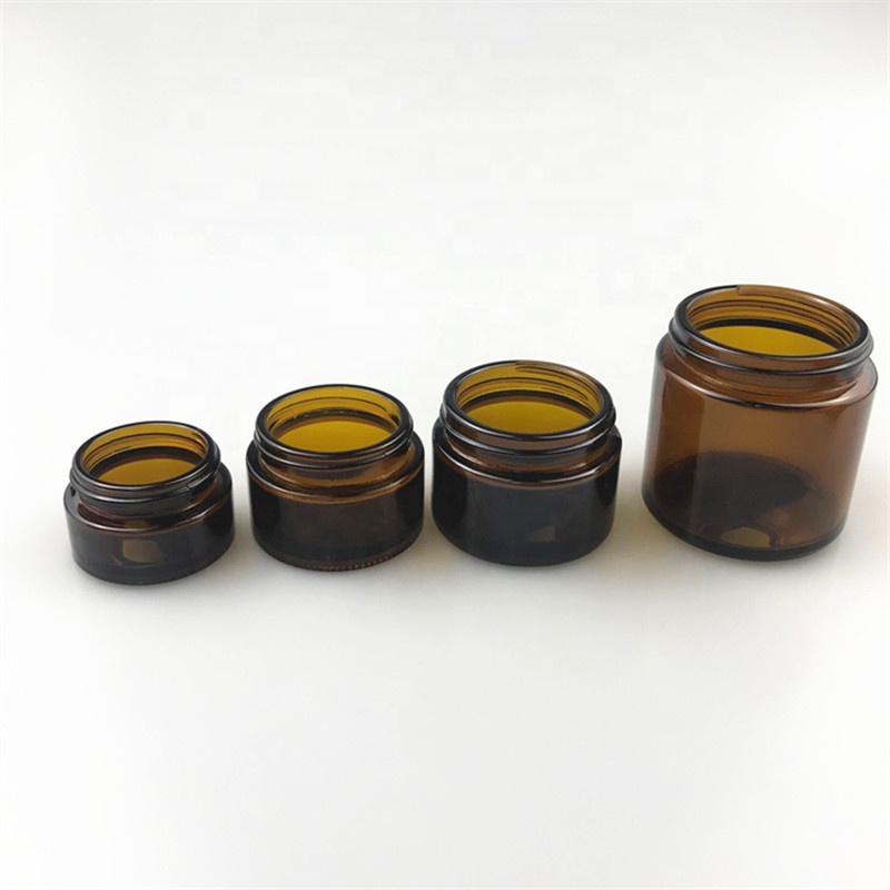 30g empty amber cream glass round jar skincare cream glass jar