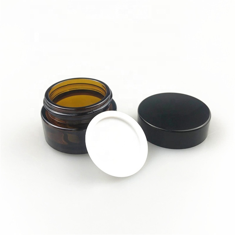 30g empty amber cream glass round jar skincare cream glass jar
