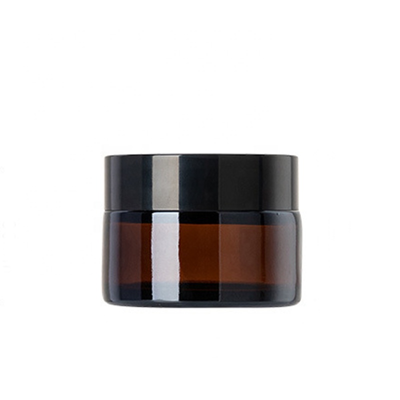 30g empty brown glass jars personal care face cream 30 ml amber glass jar with black lid