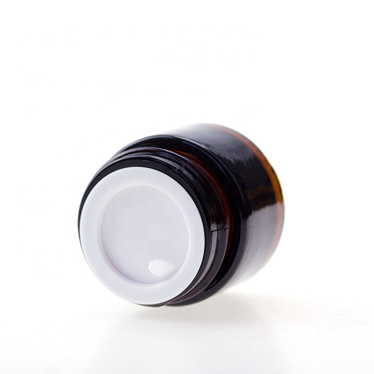 30g empty brown glass jars personal care face cream 30 ml amber glass jar with black lid