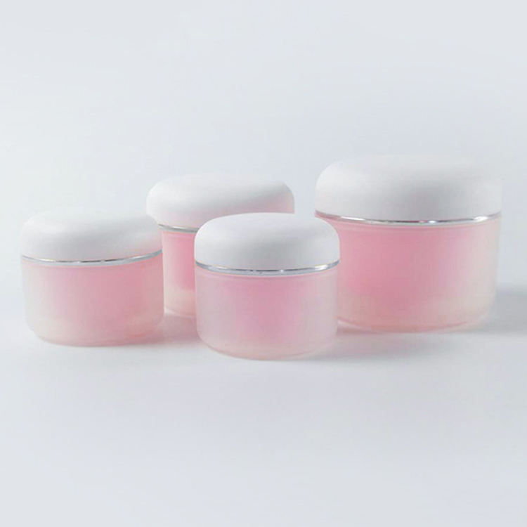30g empty plastic pink round skin care scrub cream jar container