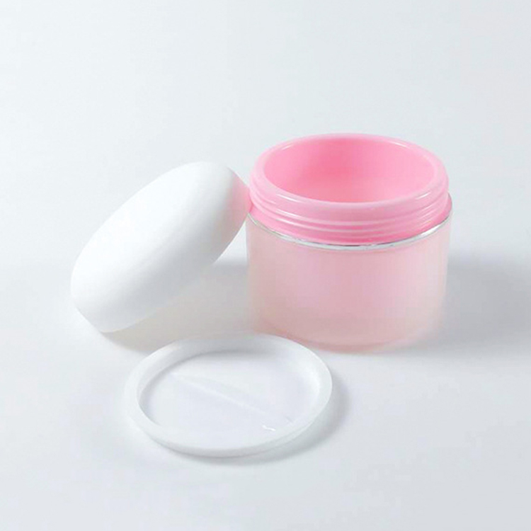 30g empty plastic pink round skin care scrub cream jar container