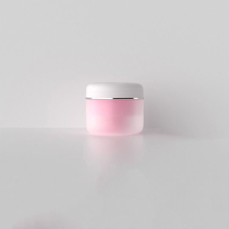 30g empty plastic pink round skin care scrub cream jar container