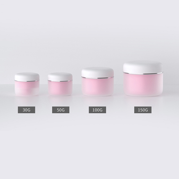 30g empty plastic pink round skin care scrub cream jar container