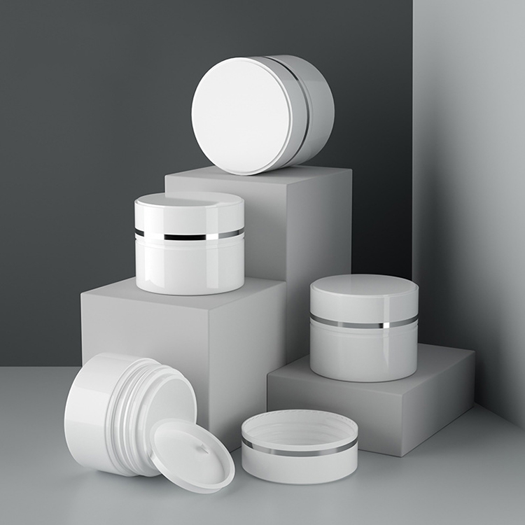 30g empty round PS plastic double wall cream jar
