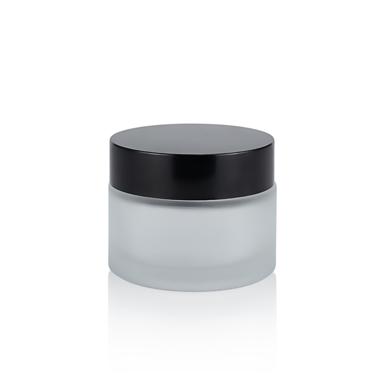 30g frosted glass cream jar with black cap cosmetic packaging essential oil bottle glass jars and bottles glass vial