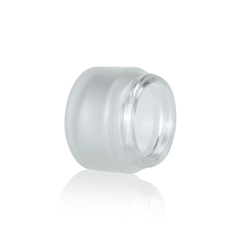 30g frosted glass face cream jar with black cap glass bottle for cosmetic packaging amber glass jars and vial