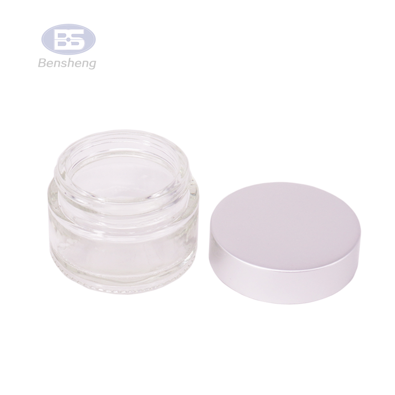 30g frosted glass jar/frosted glass candle jar with lid clear glass jar with wooden lid 50g/amber glass cosmetic jars