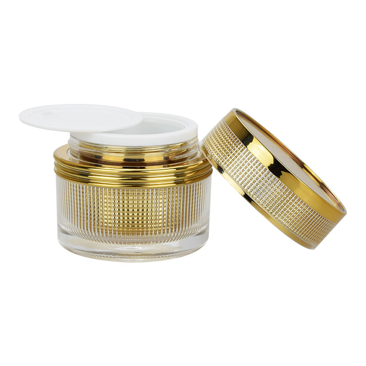 30g luxurious shiny gold acrylic cosmetic cream jar with lid