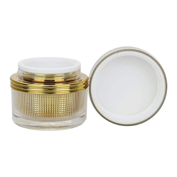 30g luxurious shiny gold acrylic cosmetic cream jar with lid