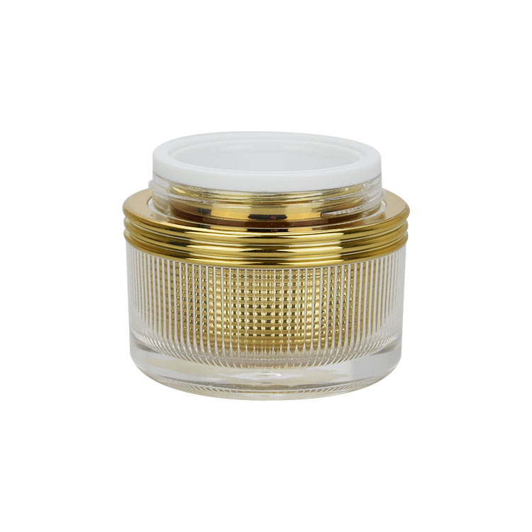 30g luxurious shiny gold acrylic cosmetic cream jar with lid
