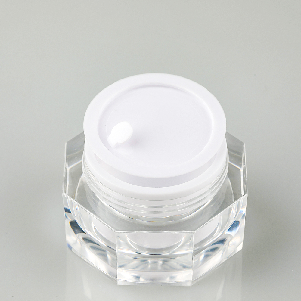 30g luxury in stock ready to ship red plastic container with rose lid acrylic cream jar for skin care packaging