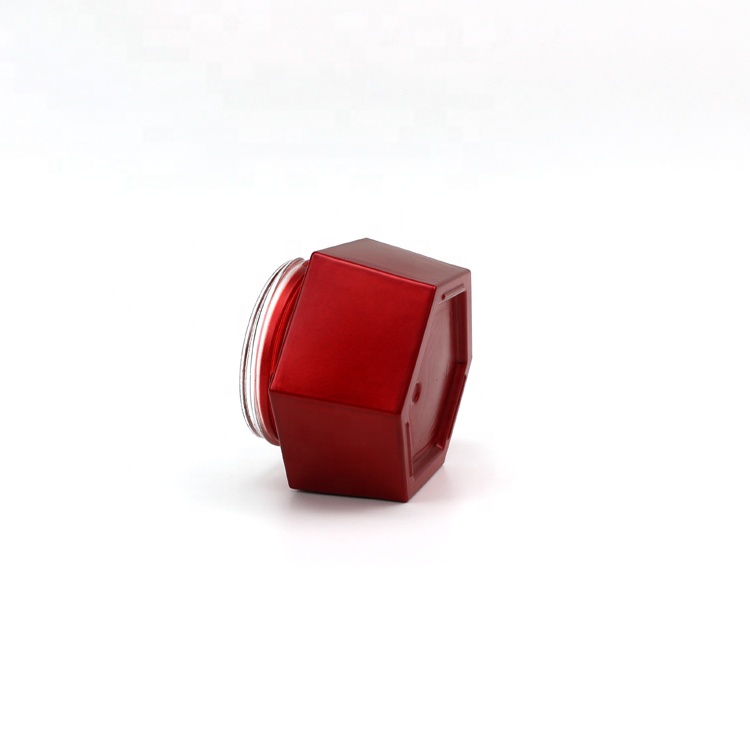 30g matt red glass eye cream jar with transparent lid