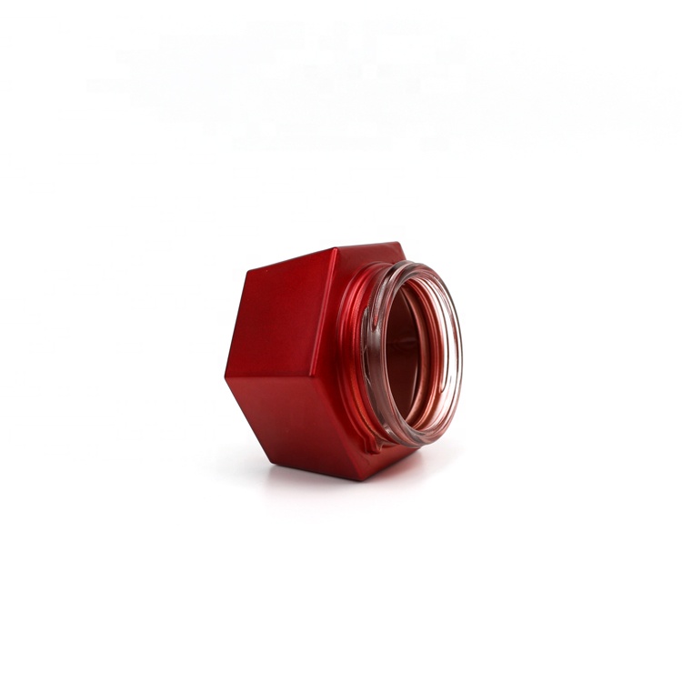 30g matt red glass eye cream jar with transparent lid
