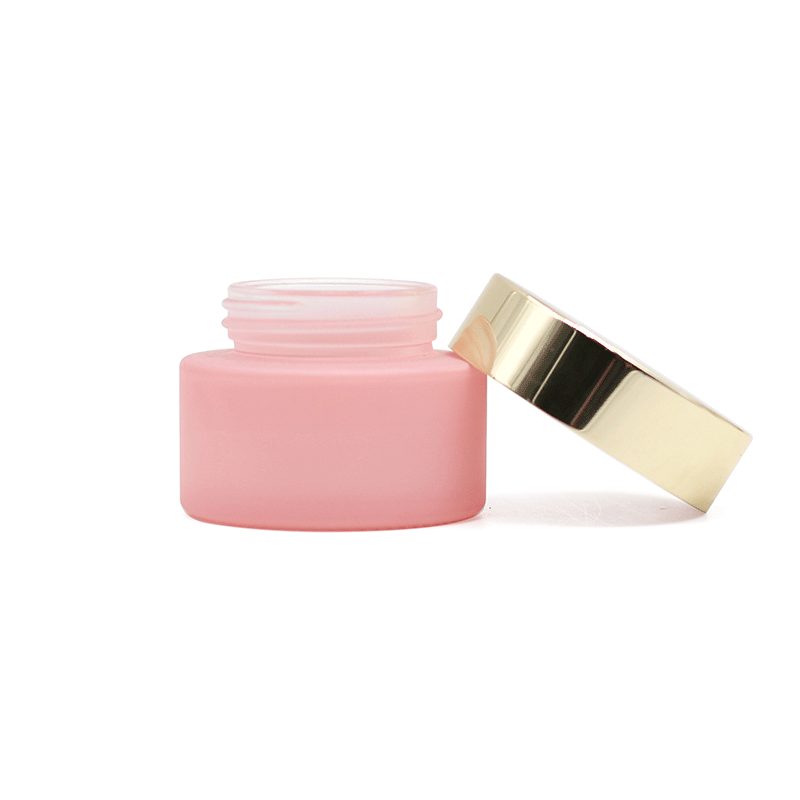 30g matte pink customized cosmetic cream glass jar with white cap